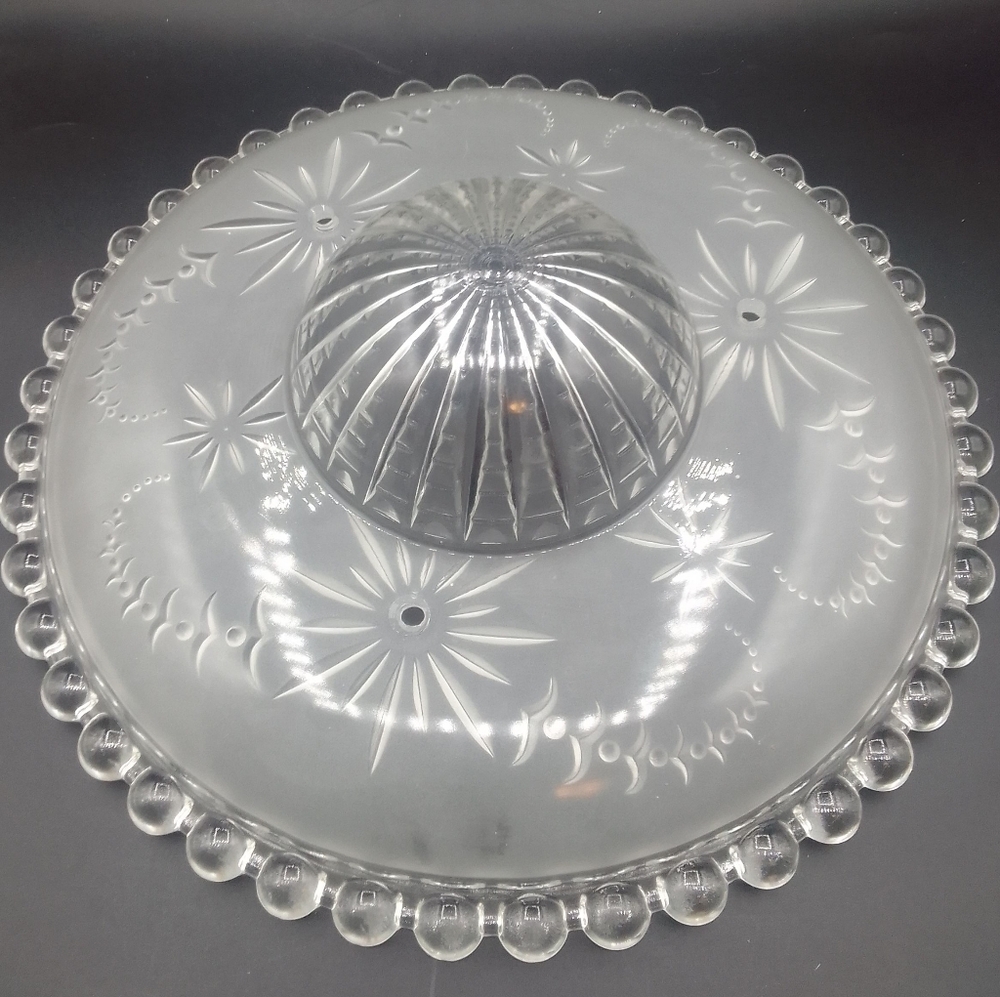 Vintage Clear Frosted Hobnail Ceiling Lamp